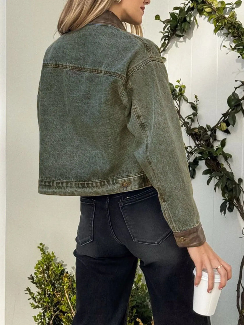 Button Up Chest Pockets Denim Jacket  Style Ratio