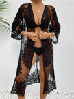 Lace Open Front Longline Cover-Up  Style Ratio