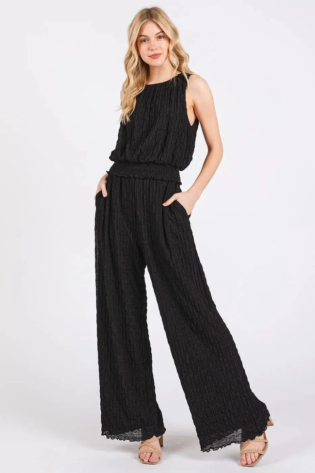 Mittoshop Textured Stretchy Crop Tank and Pants Set  Style Ratio