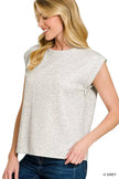Zenana Scuba Round Neck Cap Sleeve Top  Style Ratio