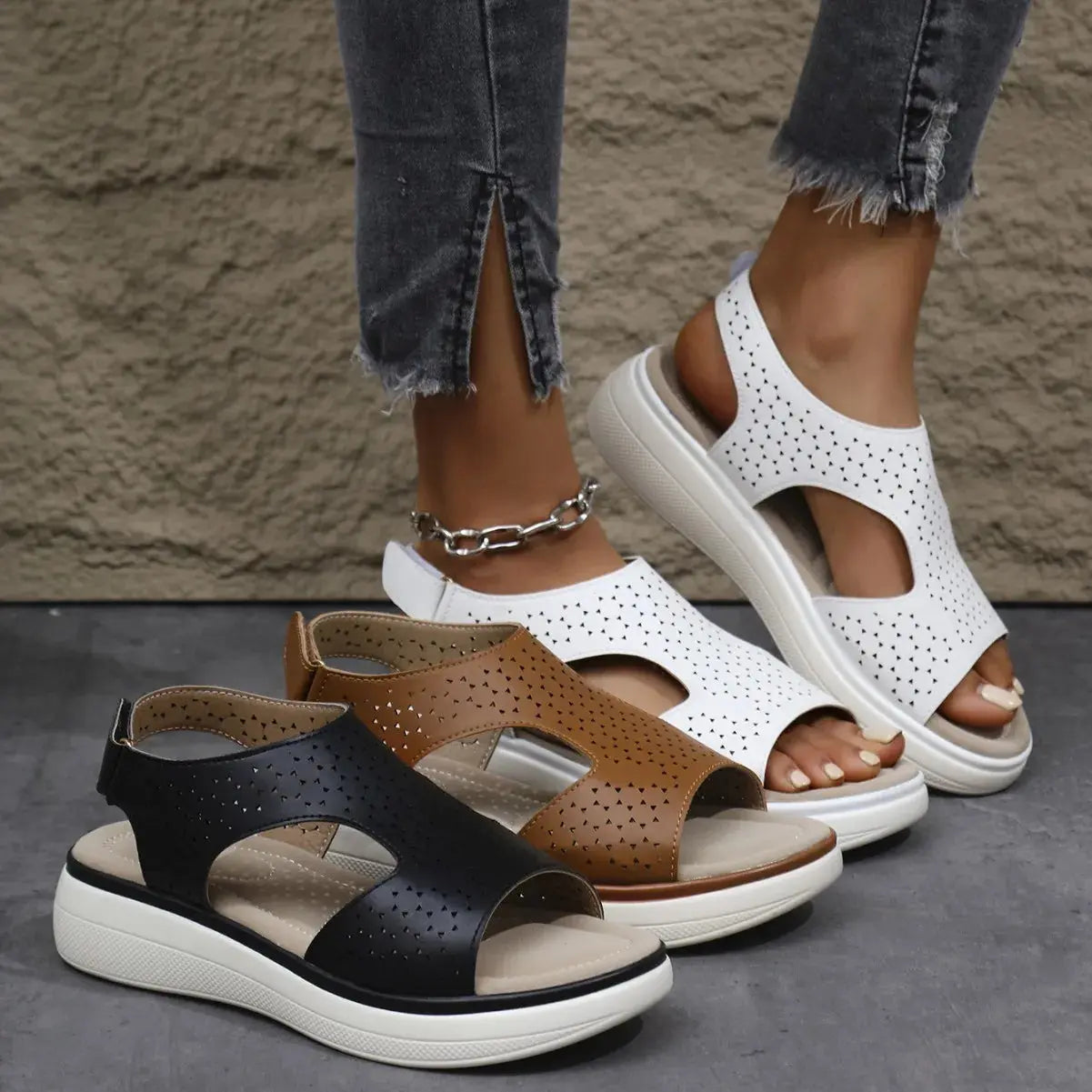 Cutout Platform Sandals  Style Ratio