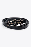 Flower Decor Skinny PU Belt  Style Ratio