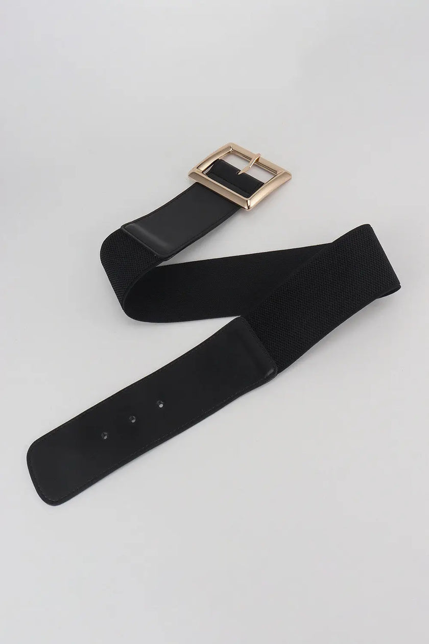 Rectangle Buckle Elastic Wide Belt  Style Ratio