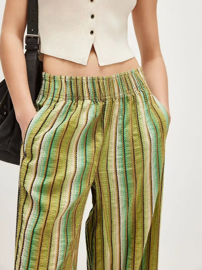 Striped High-Waisted Wide Leg Pants  Style Ratio