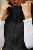 Fuzzy Plaid Texture Zip Up Vest Coat  Style Ratio