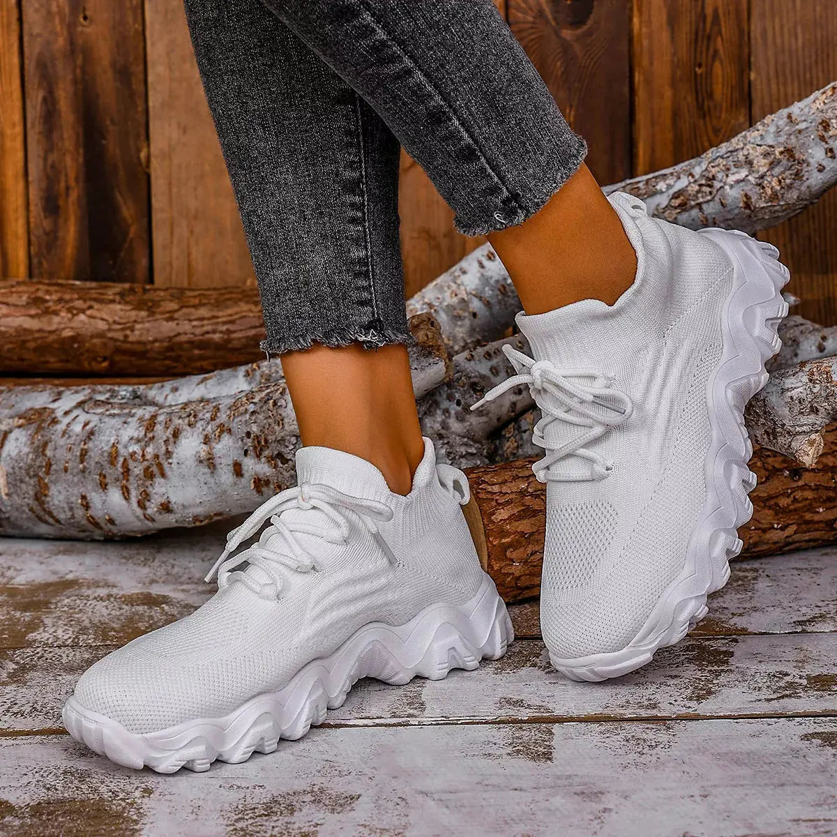 Round Toe Lace Up Athletic  Style Ratio