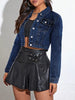 Cropped Button Up Denim Jacket  Style Ratio