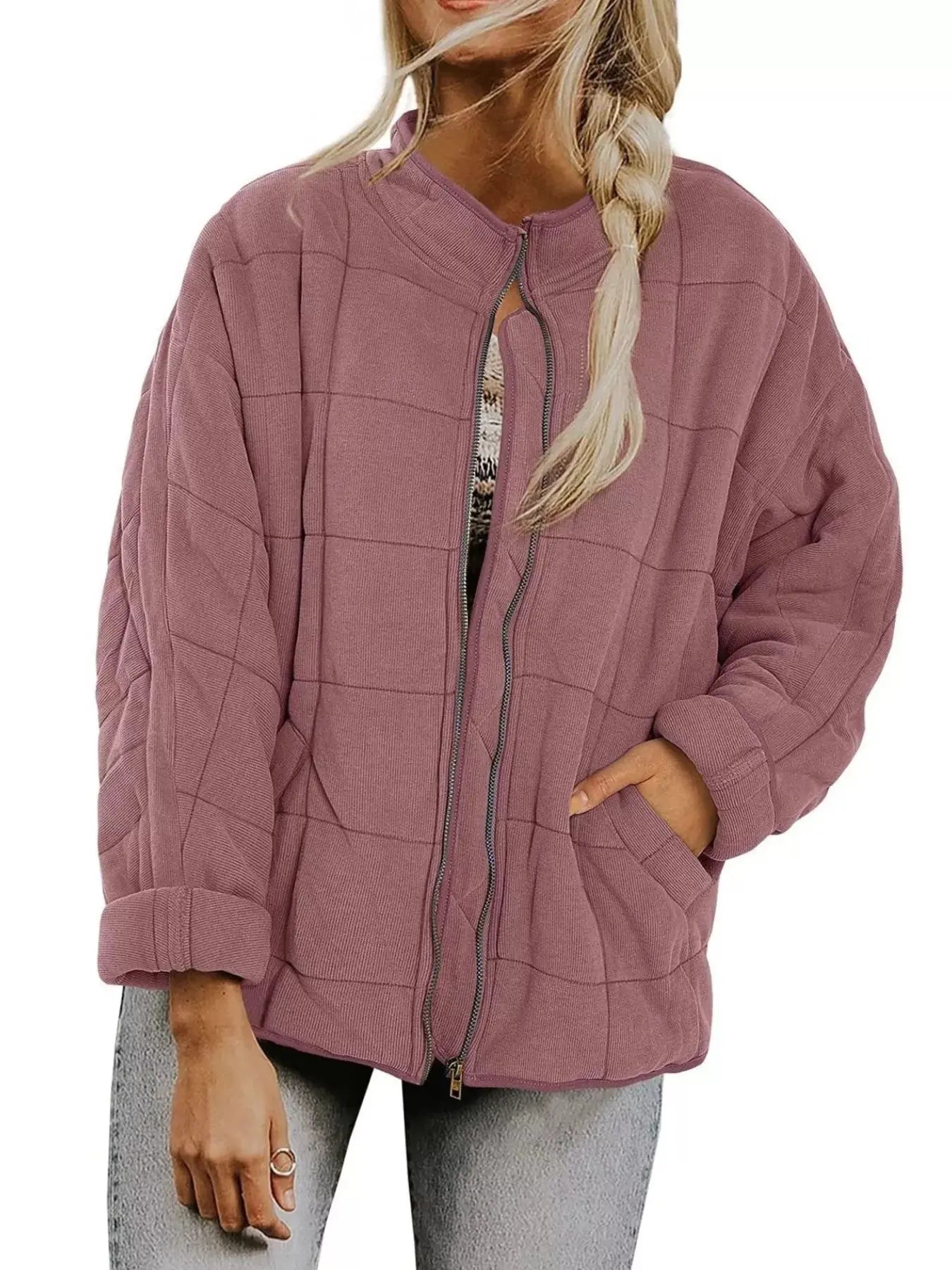 Quilted Zip Up Outerwear  Style Ratio