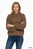 Zenana Cable-Knit Ribbed Turtleneck Sweater  Style Ratio