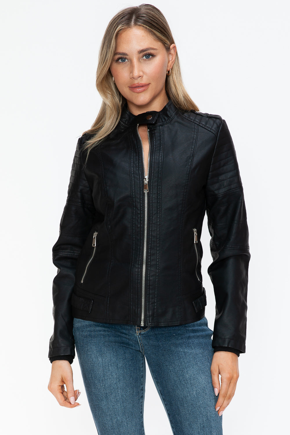 Biker Jacket with Side Zip Pockets