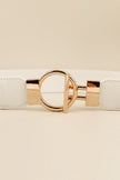 Circle Shape Buckle Zinc Alloy Buckle PU Leather Belt  Style Ratio