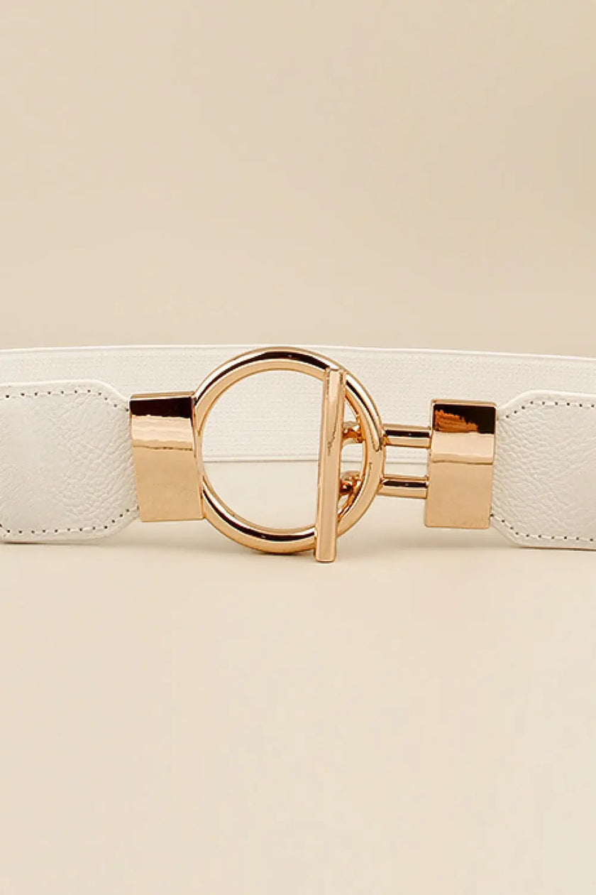 Circle Shape Buckle Zinc Alloy Buckle PU Leather Belt  Style Ratio