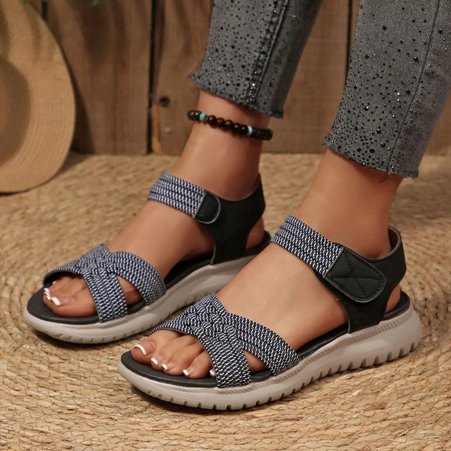 Open Toe Woven Strap Sandals  Style Ratio