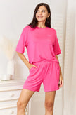 Basic Bae Full Size Soft Half Sleeve Top and Shorts Loungewear  Style Ratio