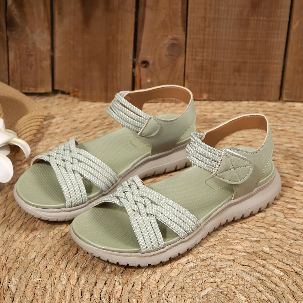 Open Toe Woven Strap Sandals  Style Ratio