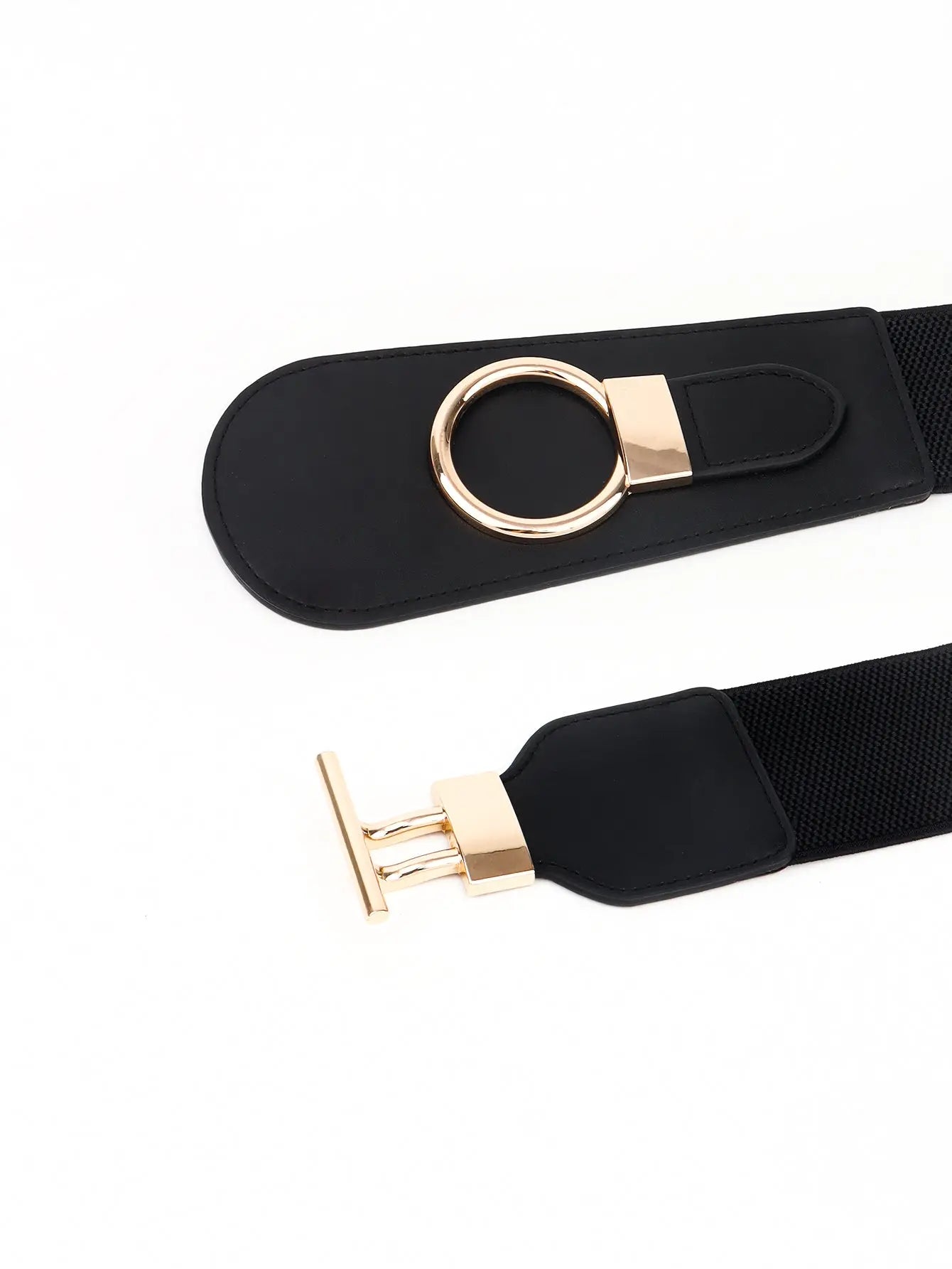 PU Elastic Wide Belt with Alloy Buckle  Style Ratio