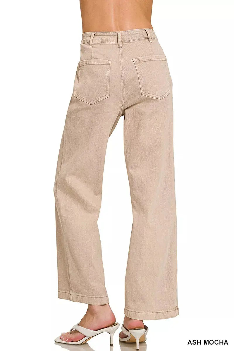 Zenana Straight Leg Utility Pocket Jeans  Style Ratio