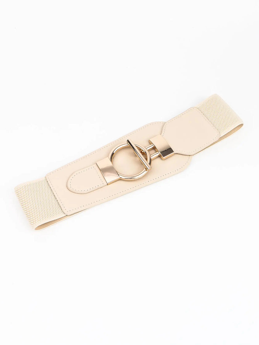 PU Elastic Wide Belt with Alloy Buckle  Style Ratio