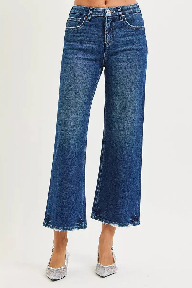 RISEN Tummy Control 4 Way Stretch High Rise Crop Wide Leg Jeans  Style Ratio