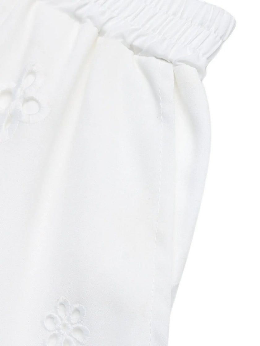 Embroidered Lace Hem Shorts  Style Ratio
