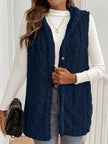 Button-Down Sherpa Hooded Vest Coat  Style Ratio