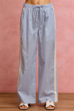 SO ME Wide Check  Pants With Side Lace Trim And Piping  Style Ratio