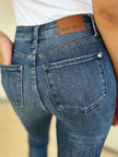 Judy Blue Mid Waist Distressed Slim Jeans  Style Ratio