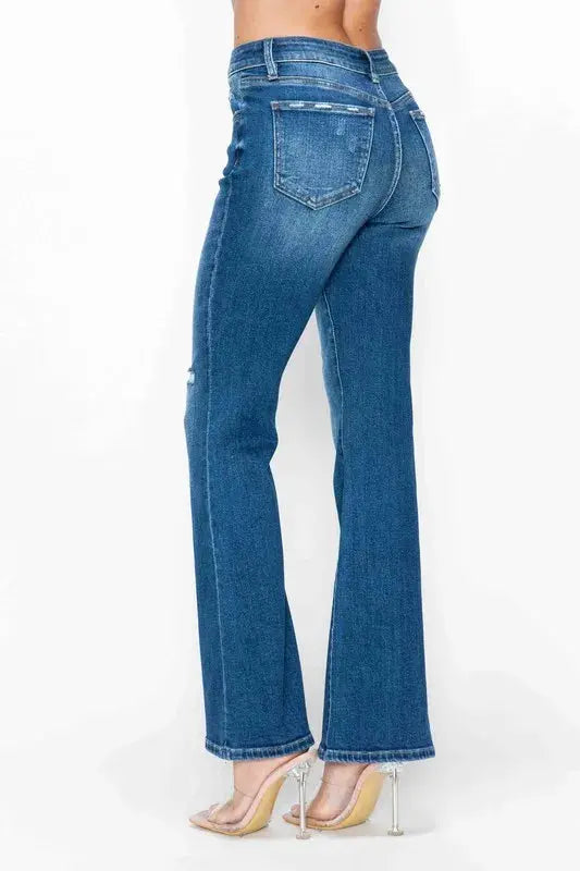 bytos Full Size High Rise Bootcut Jeans with Pockets  Style Ratio